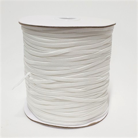 Knitted Elastic 3mm White Full Roll 320m (image for) Knitted Elastic 3mm White Full Roll 320m