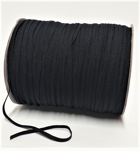 Knitted Elastic 3mm Black Full Roll 320m (image for) Knitted Elastic 3mm Black Full Roll 320m
