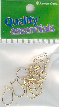 Kidney Ear Wire 15mm Gold 14p