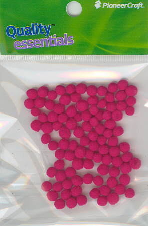 (image for) Pom Poms 5mm 100p; Neon Pink