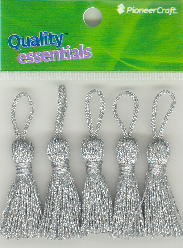 Tassels 35mm S Silver Lurex - Click Image to Close